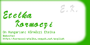etelka kormoczi business card